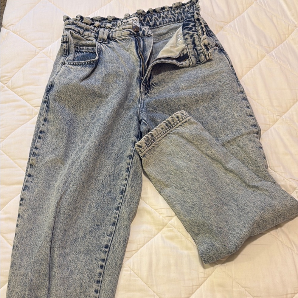 High-Waisted Acid Wash Jeans